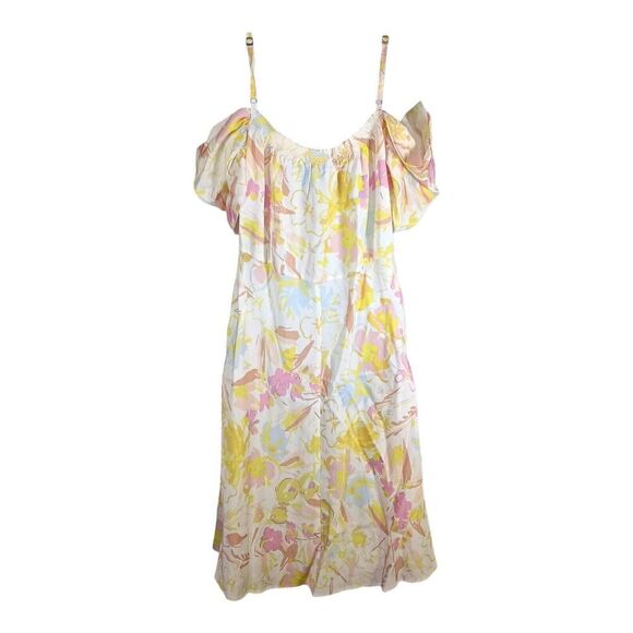 Ted Baker Dress Spahgetti Strap Off Shoulder Knee-Length Floral Women's 8 - 10 - Picture 4 of 6
